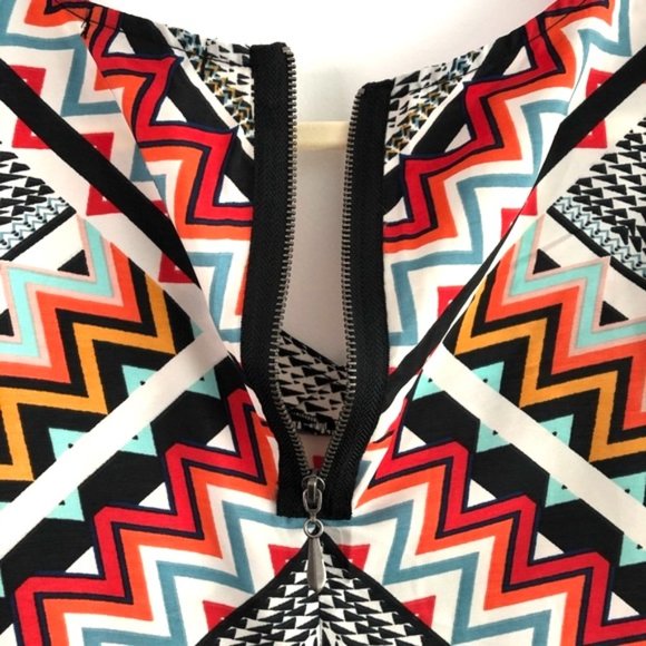 New BeBop Geometric Print Sleeveless Shift Mini Dress Multicolor Size Small - Picture 12 of 16